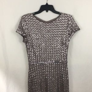 Silver Sequined Prom Dress